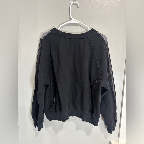 Good American Pullover Sweatshirt Womens 5/2XL Mesh Insert Black USA Made Cotton - Picture 8 of 10